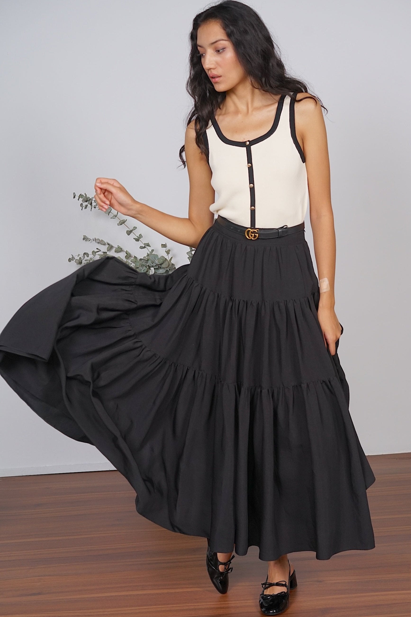 Cloud Maxi Skirt in Jet Black
