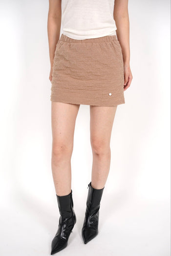 Textured Gathered Skorts in Nude Pink