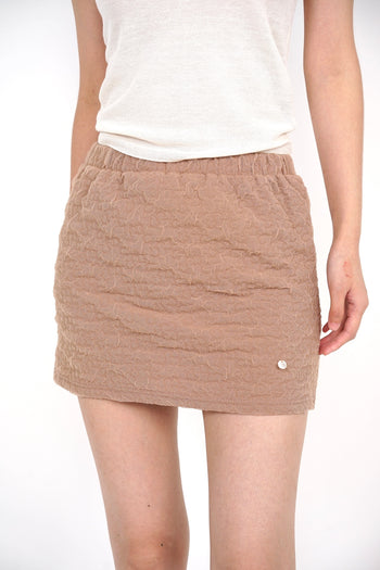 Textured Gathered Skorts in Nude Pink
