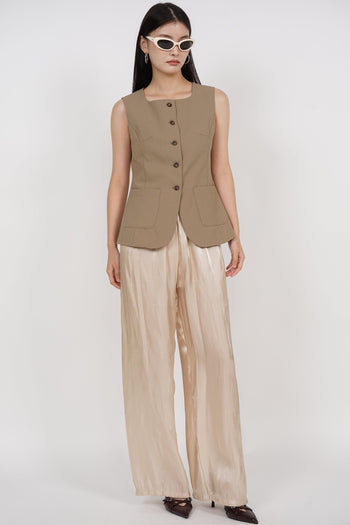 Comfy Wide Leg Pants in Champagne