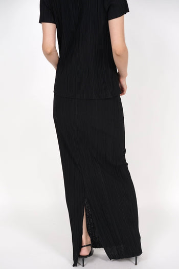 Plisse Pleated Skirt in Black