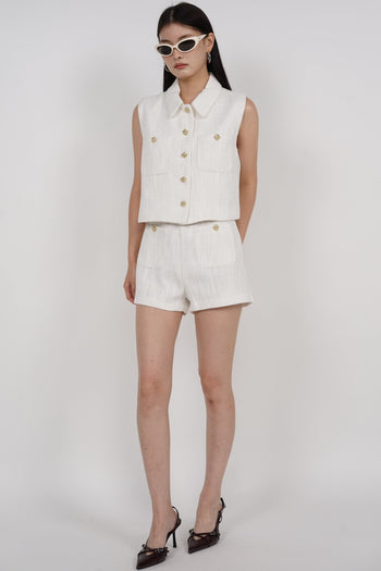 Tweed Shorts in White