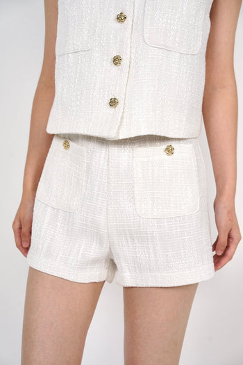 Tweed Shorts in White