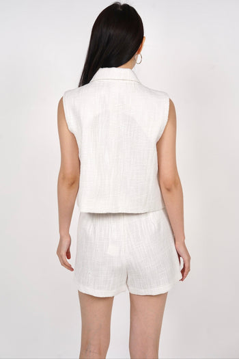 Tweed Shorts in White