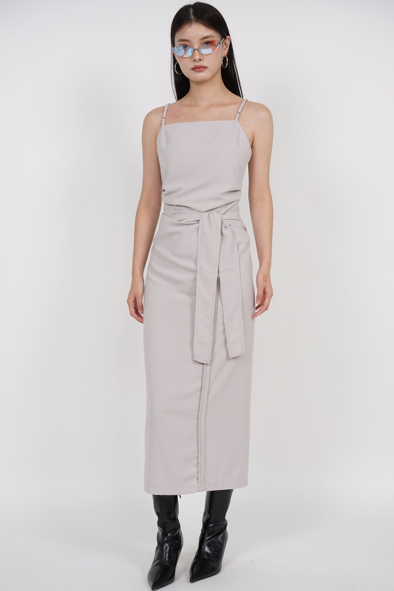 Self Tie Wrap Skirt in Gris