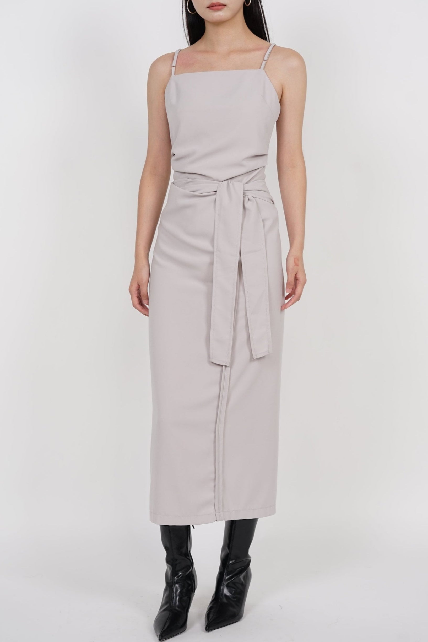 Self Tie Wrap Skirt in Gris