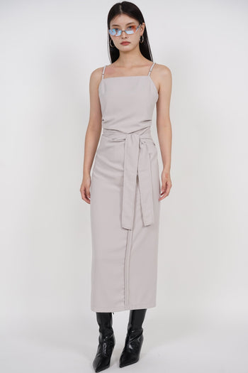 Self Tie Wrap Skirt in Gris