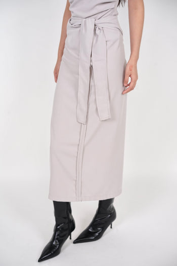 Self Tie Wrap Skirt in Gris