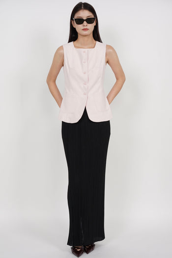 Plisse Pleated Skirt in Black