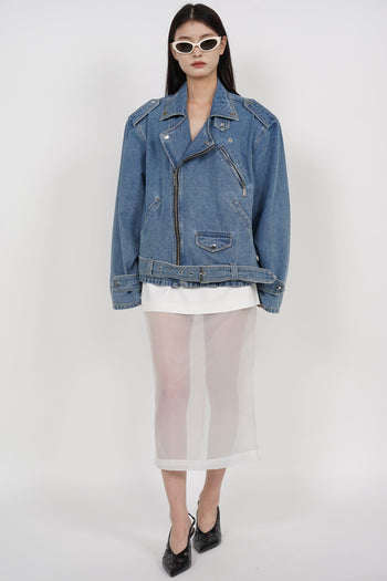 Sheer Panel Skirt in White