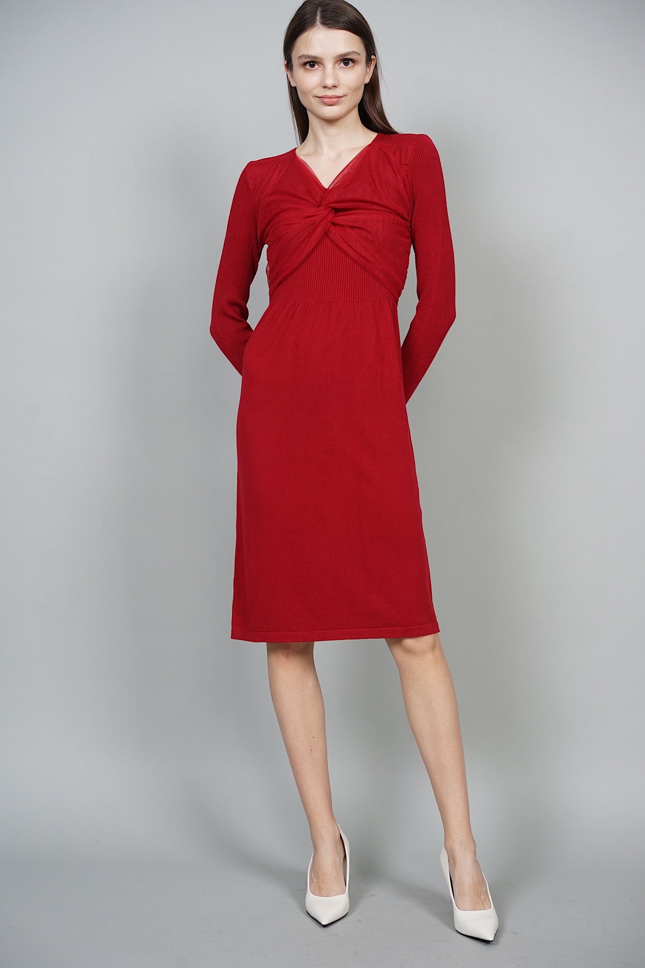 EVERYDAY / Lucca Twist Knot Midi Dress in Red