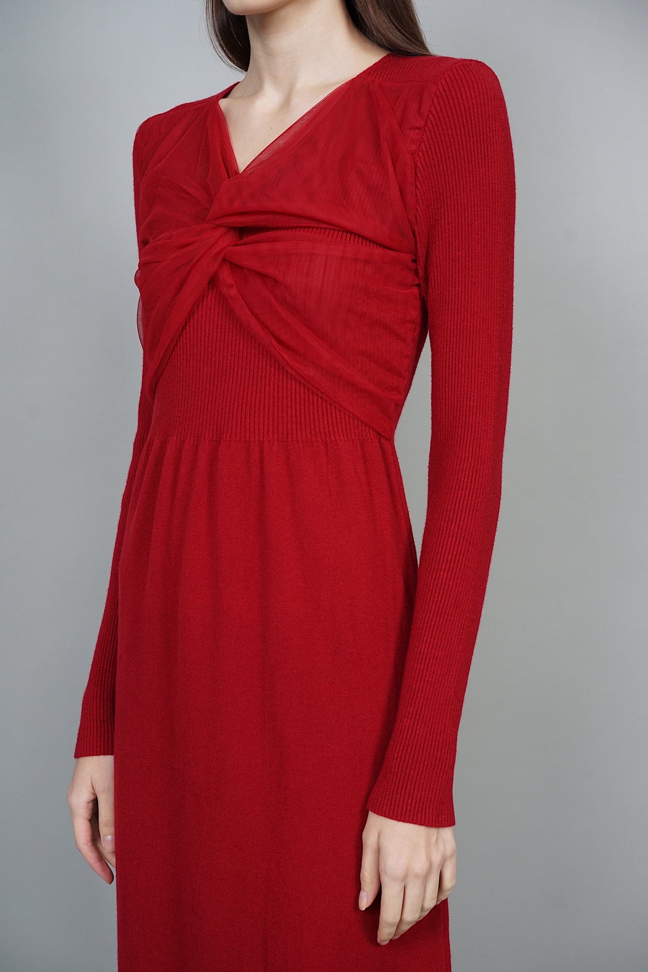 EVERYDAY / Lucca Twist Knot Midi Dress in Red