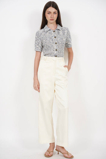 Straight Cut Pants in Ecru