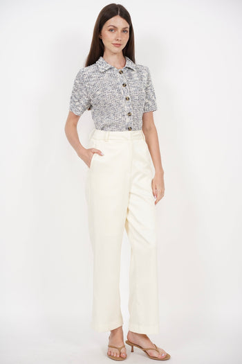 Straight Cut Pants in Ecru