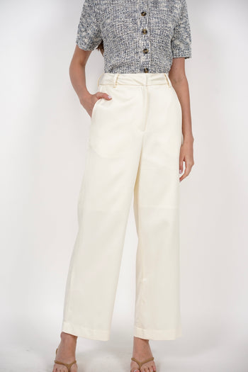 Straight Cut Pants in Ecru