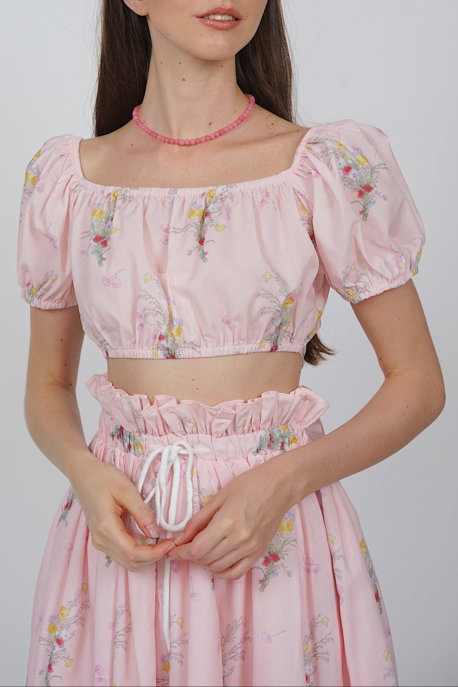 Reversible Crop Top in Pink Floral