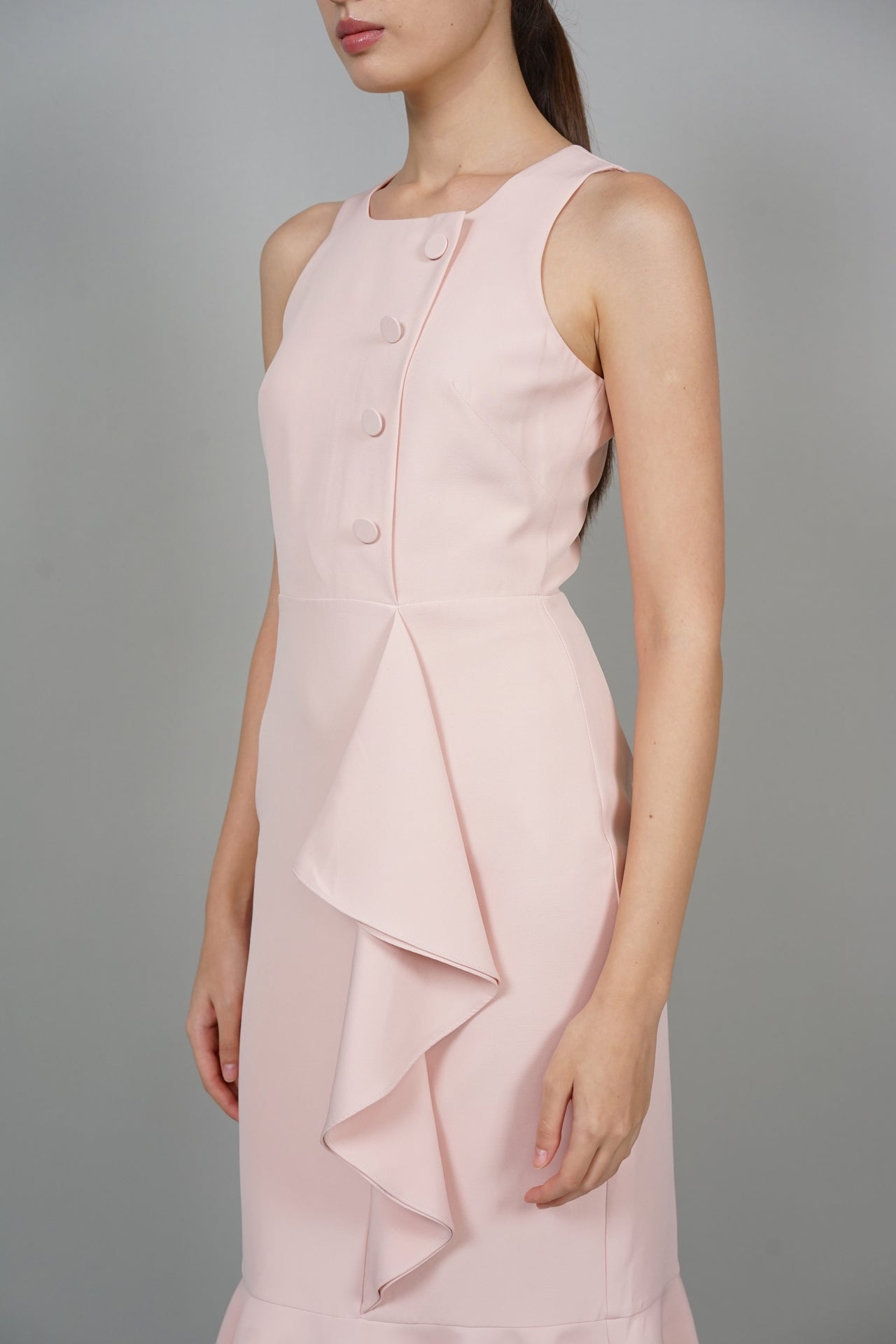 Talia Ruffled-Hem Dress in Pink
