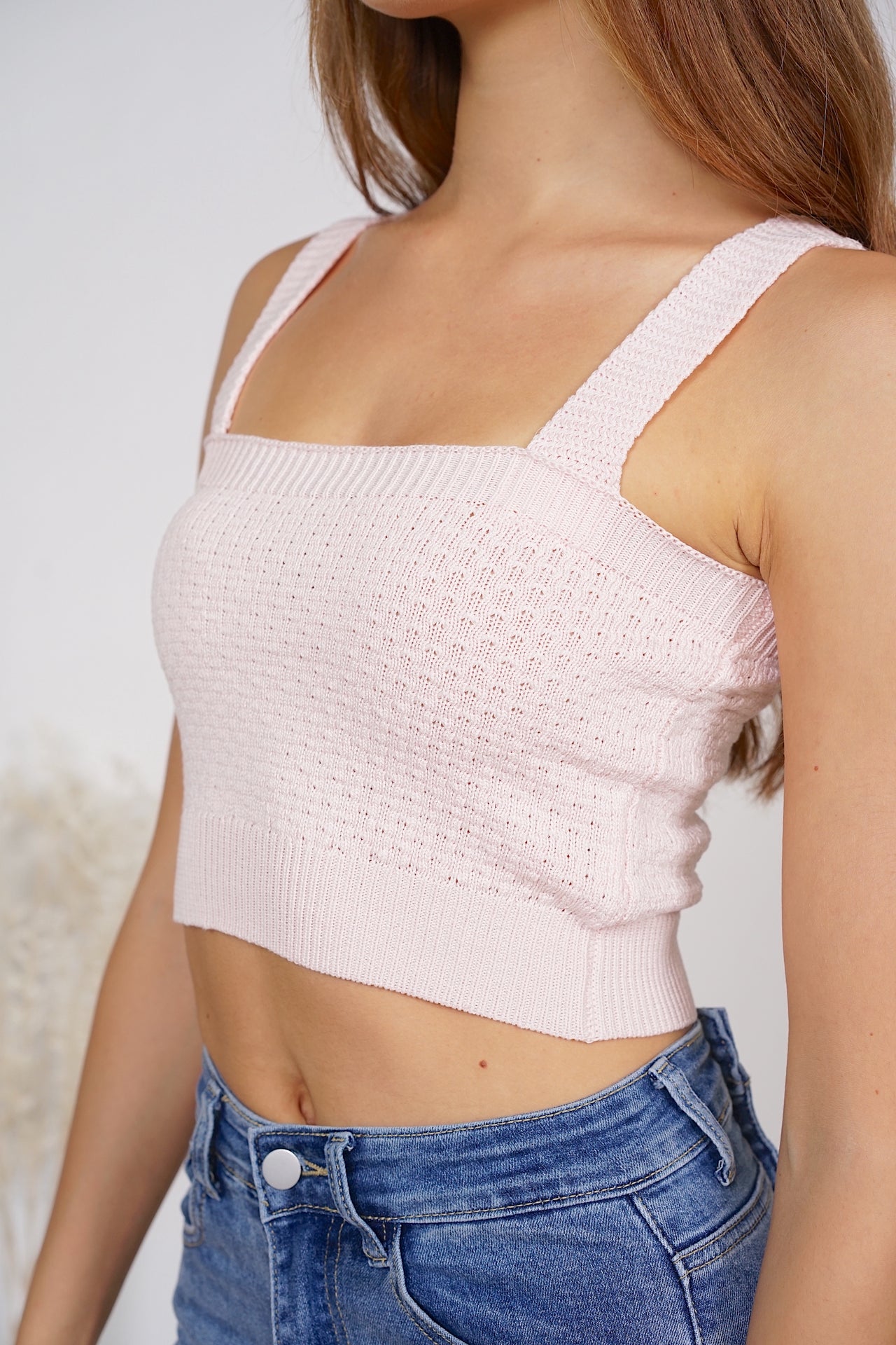 Bailey Knit Top in Baby Pink